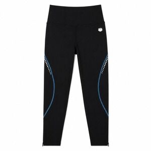 FitsT4 Sports Running Tights‎ Reflective Zip Ankle Black Blue Small